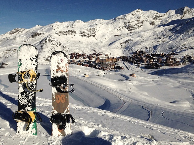 snowboard in the snow