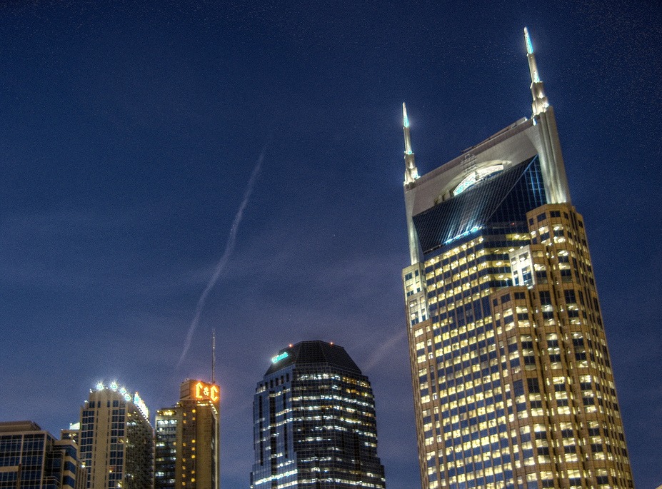 The Nashville Skyline at twilight
