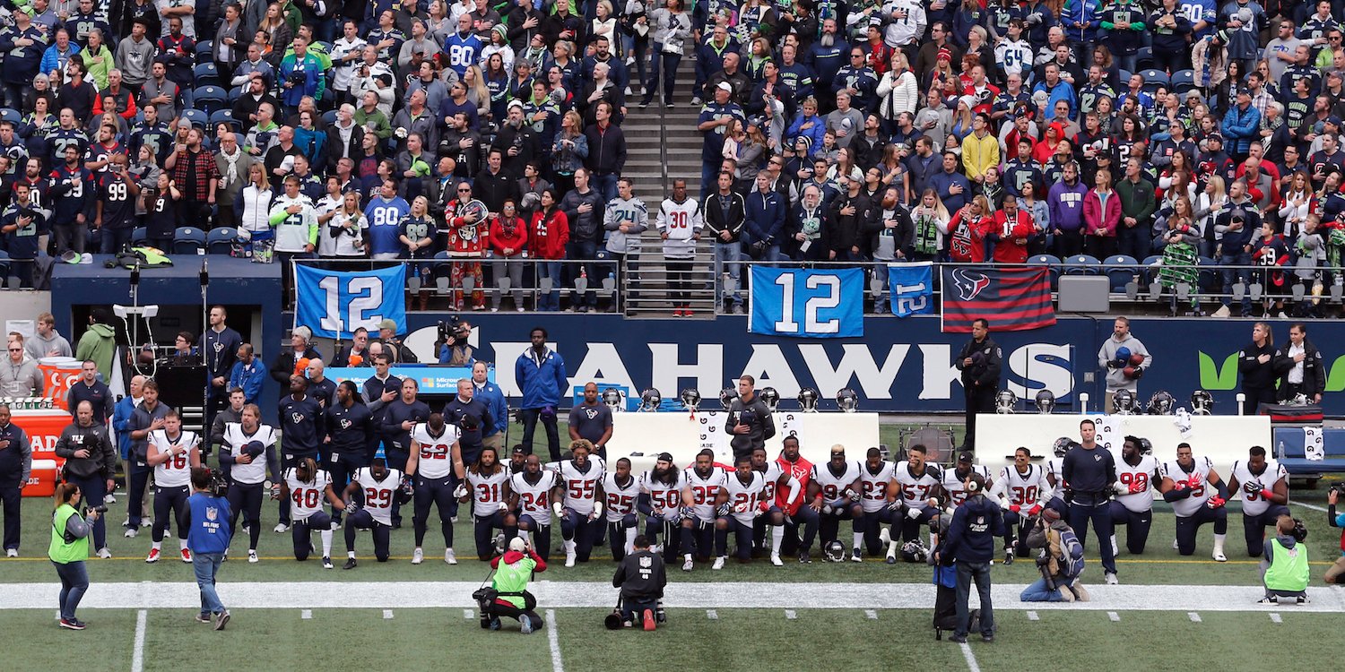 Texans kneeling during the anthem