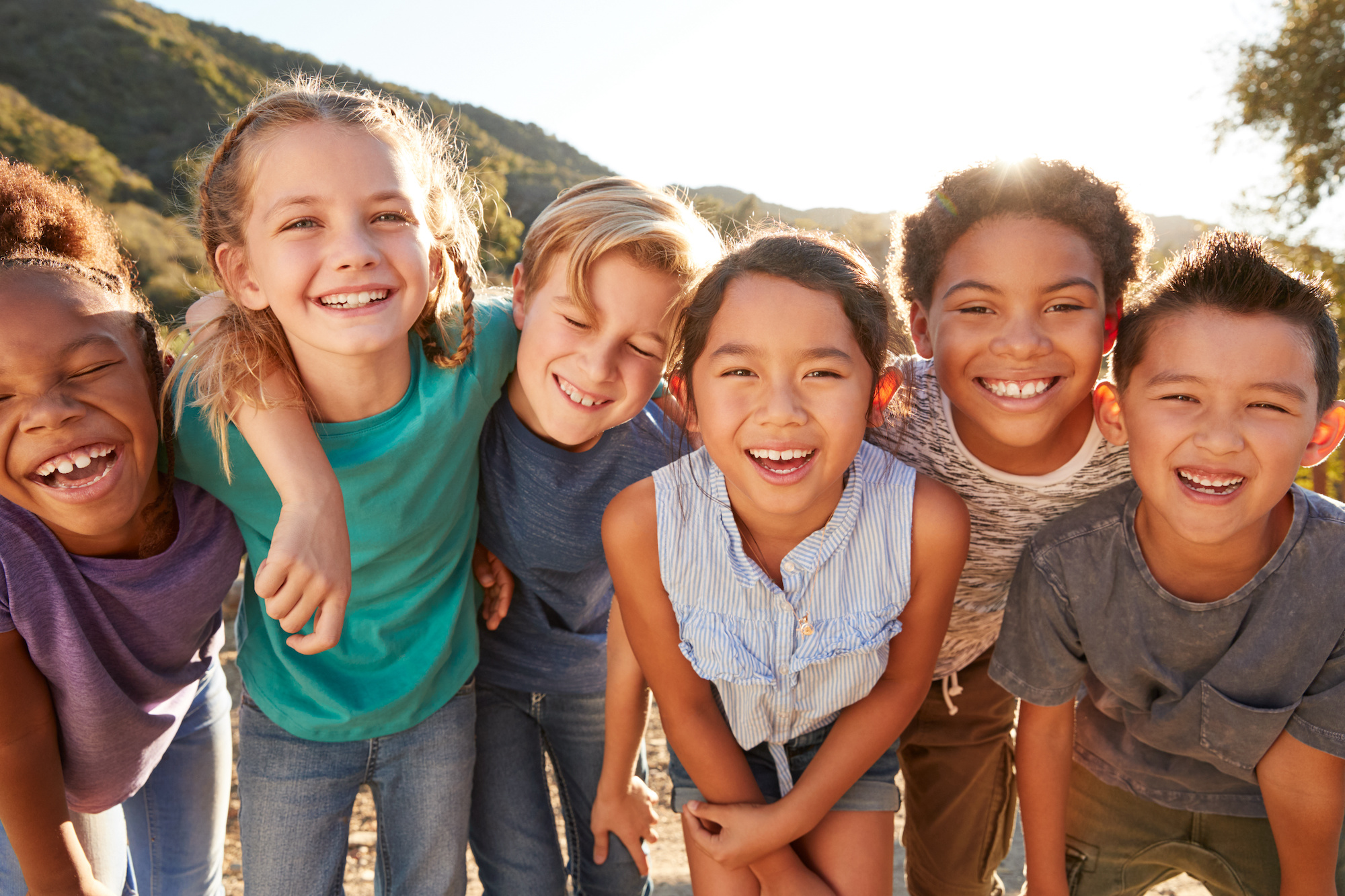 Group Of Children Looking At The Camera