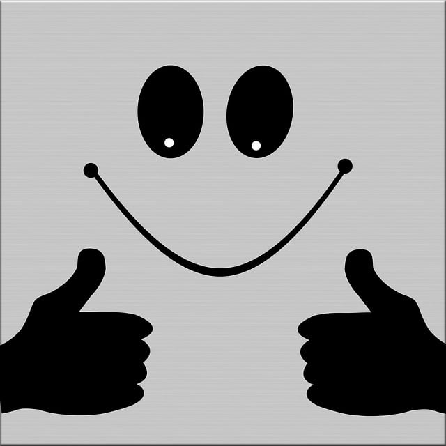 Smiling thumbs up