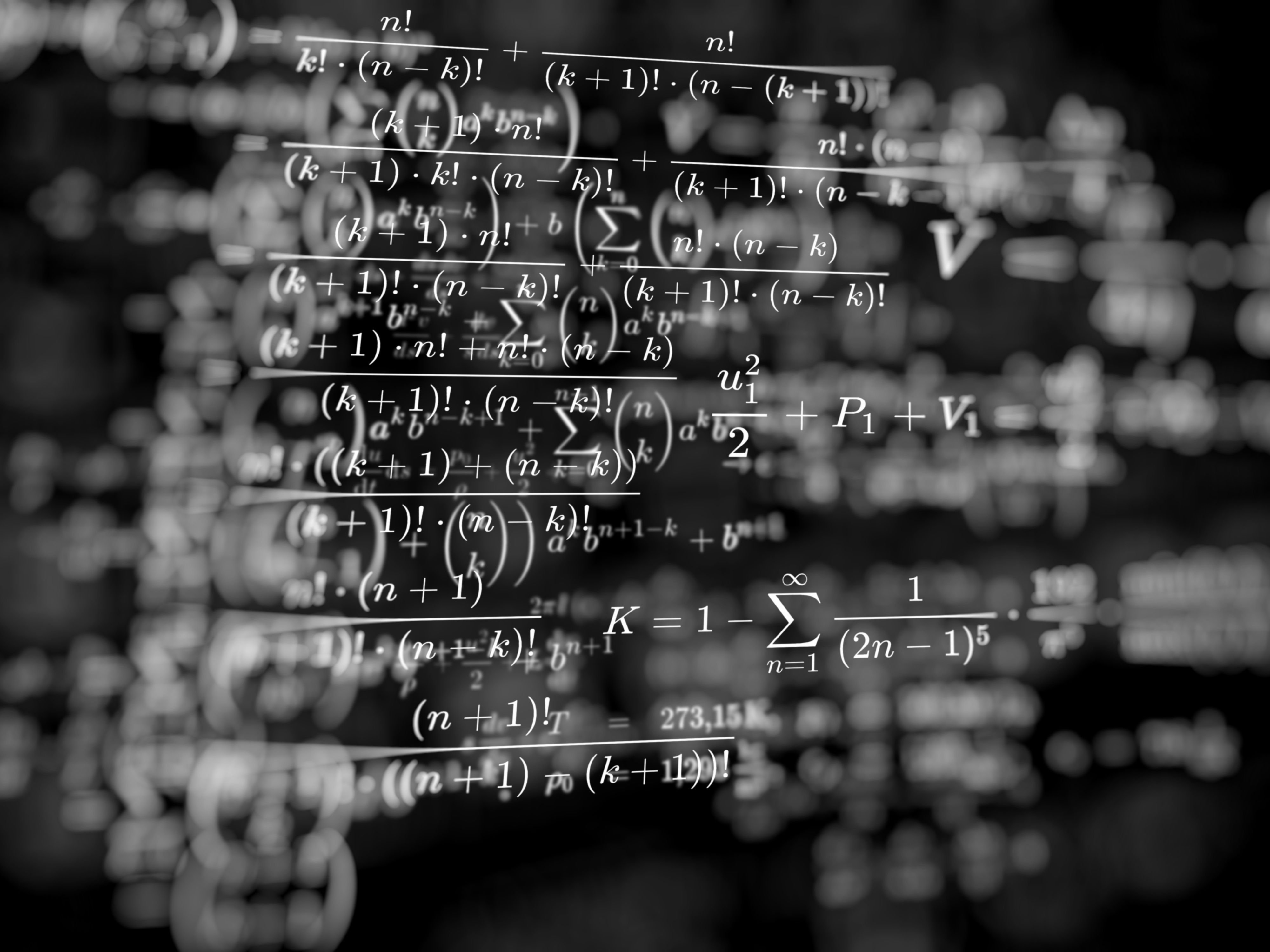 Math on a board.