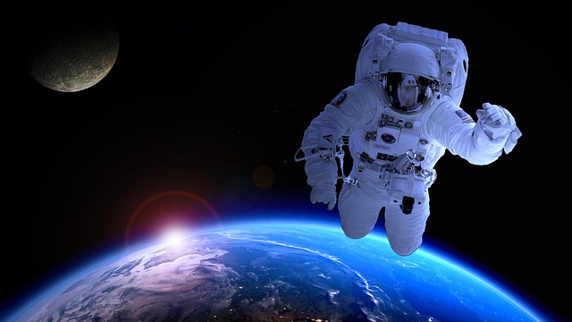 Astronaut floating in space