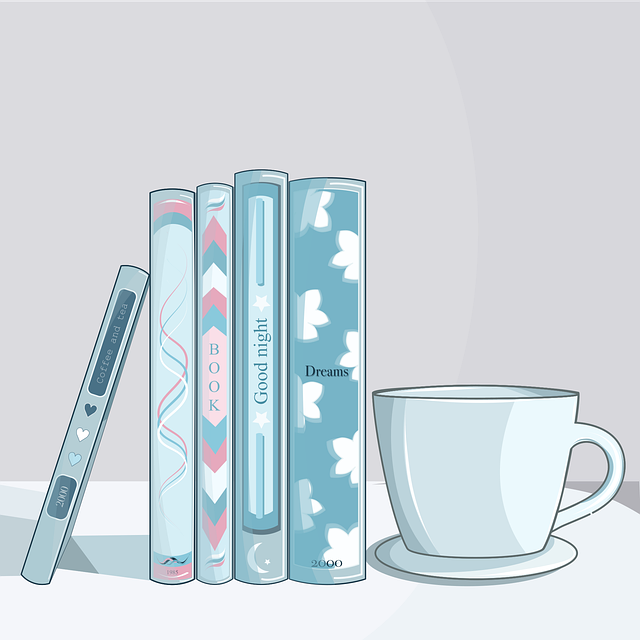 Asthetic pink blue books