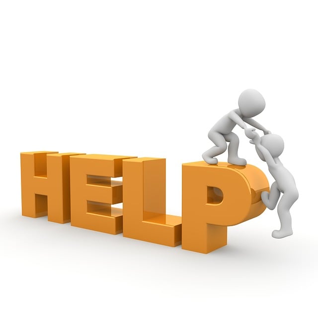 person helping someone up on the word help
