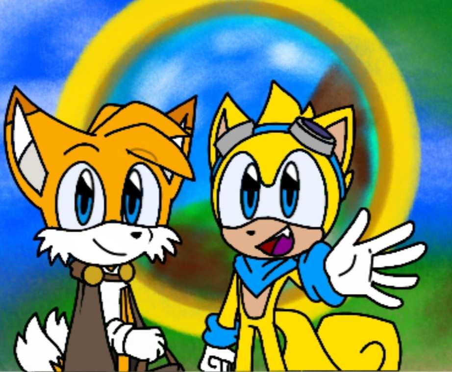 Tails and ray saying bye