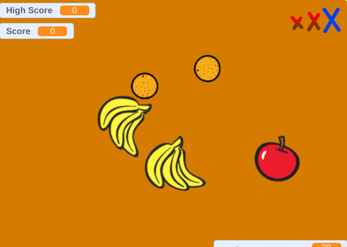 Fruit Slicer game program.  Click to view.