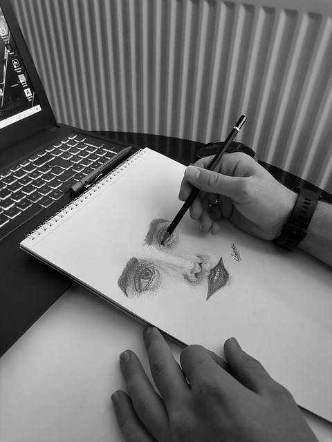 image of a person drawing