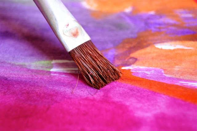 brush painting on paper