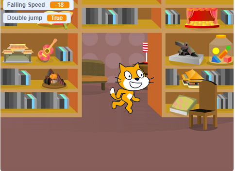 Scratch-cat-in-library-in-mid-jump