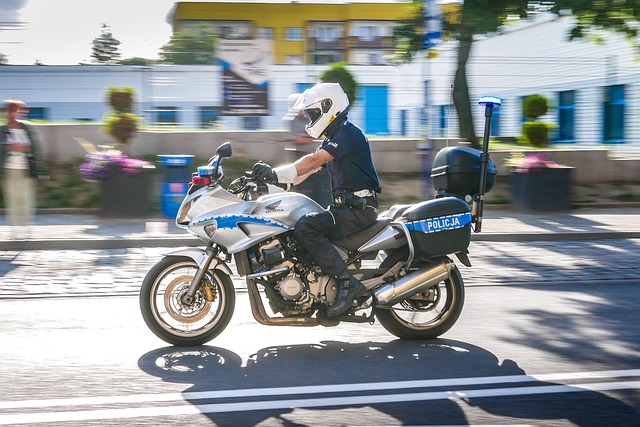 police riding motorcycle