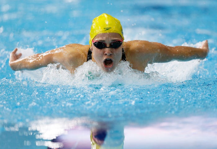Female Swimmer doing butterfly stroke