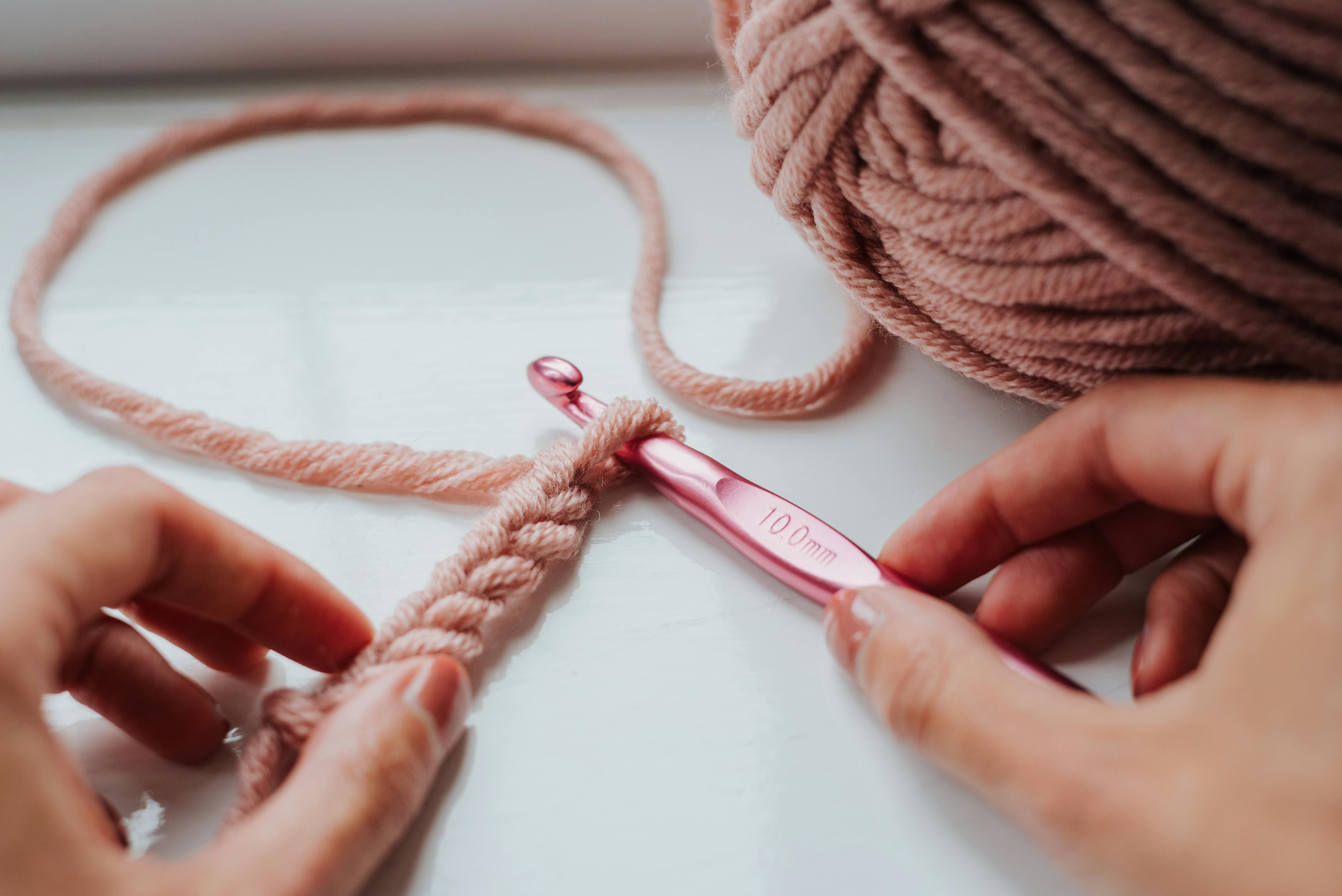 hands crocheting