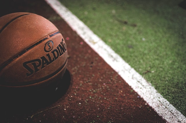 Basketball on a football field