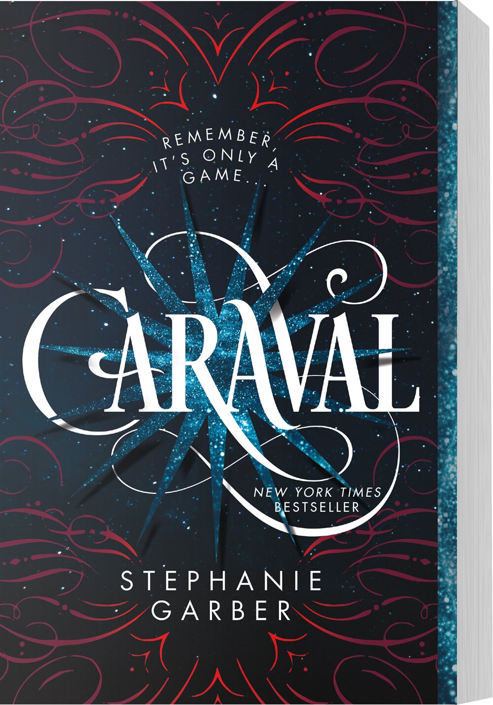The cover of a book saying Caraval