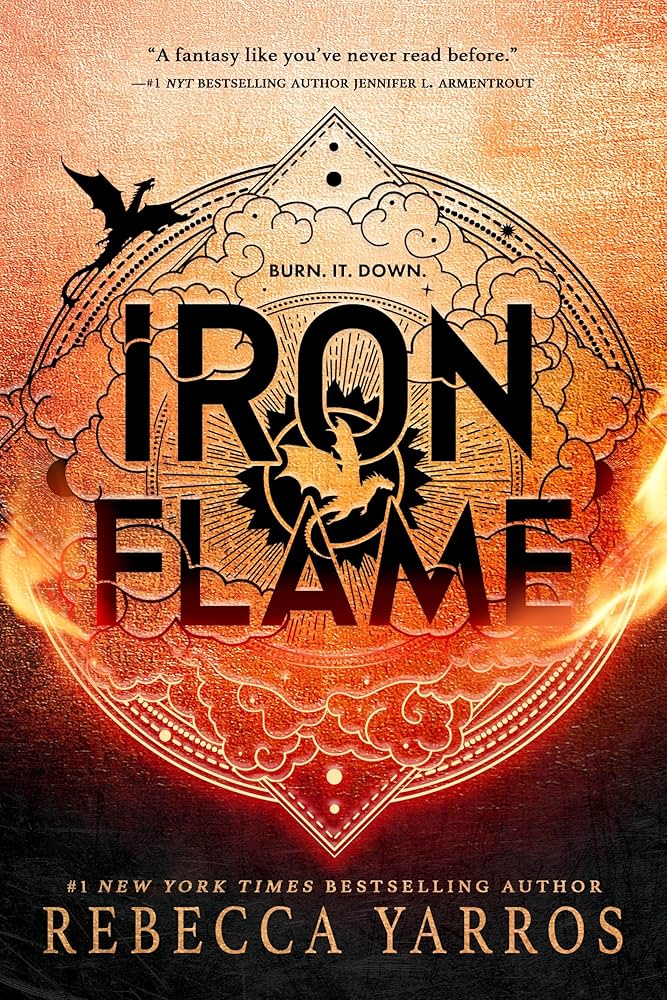 The cover of a book saying Iron Flame