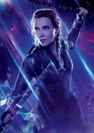 black widow in action sarounded by blue