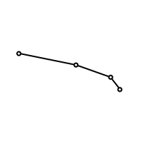 aries constellation like a line with a slight curve at the end