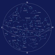 map of constellations in a figure like Earth, star map