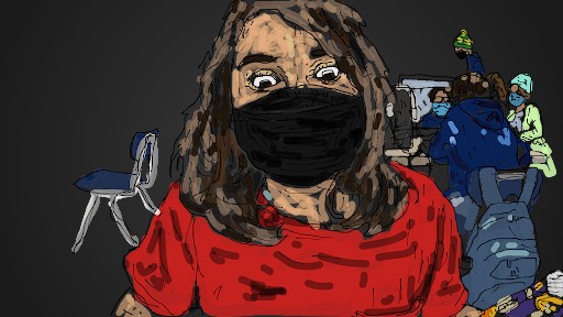 a colored in tracing of me