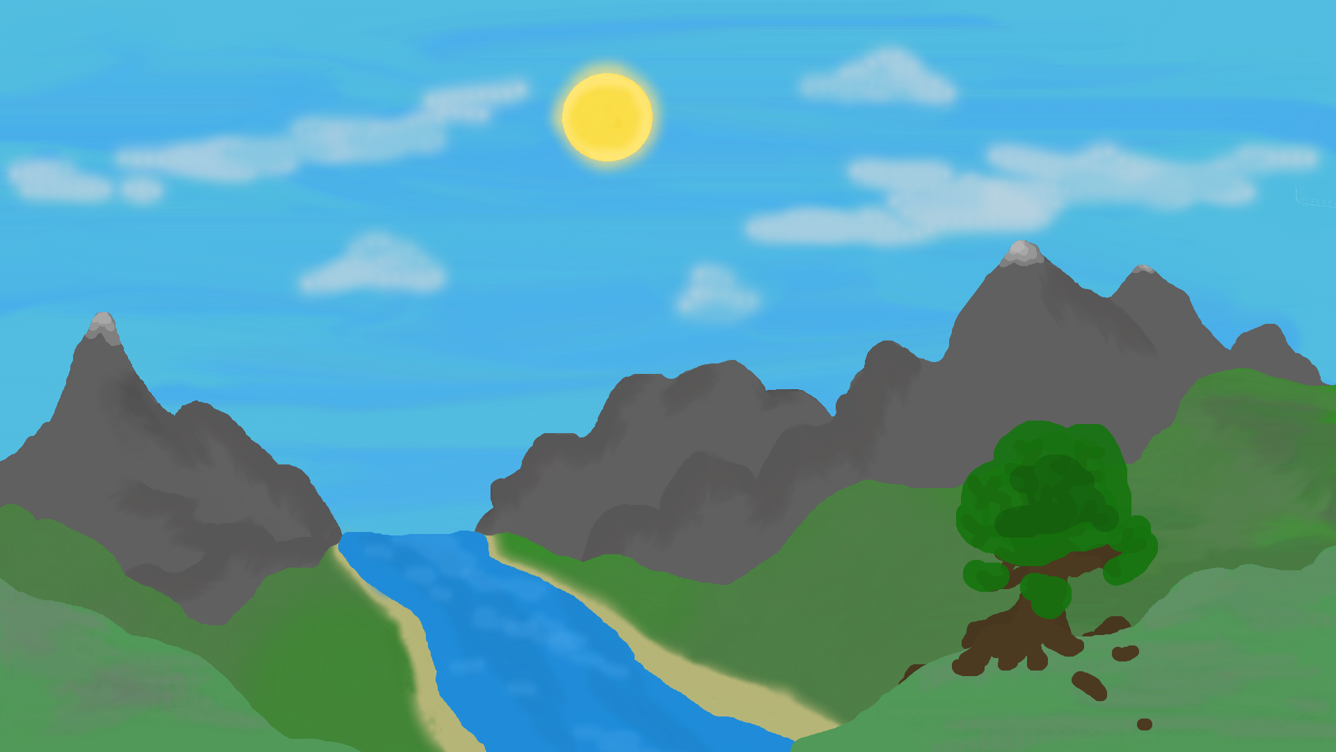 another tree next to a river.