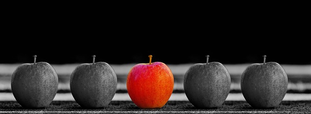 an apple that is unique to the others