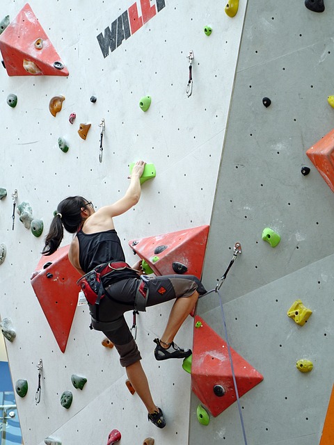 A girl climbing
