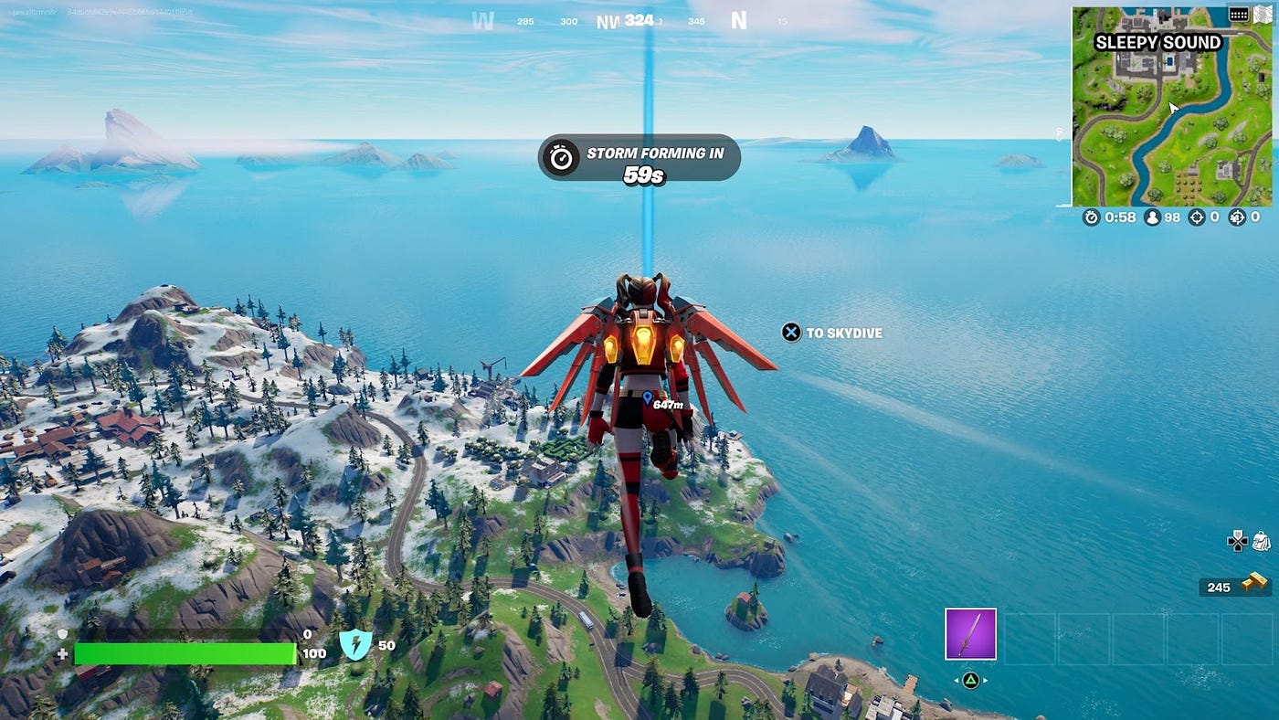 droping on the island