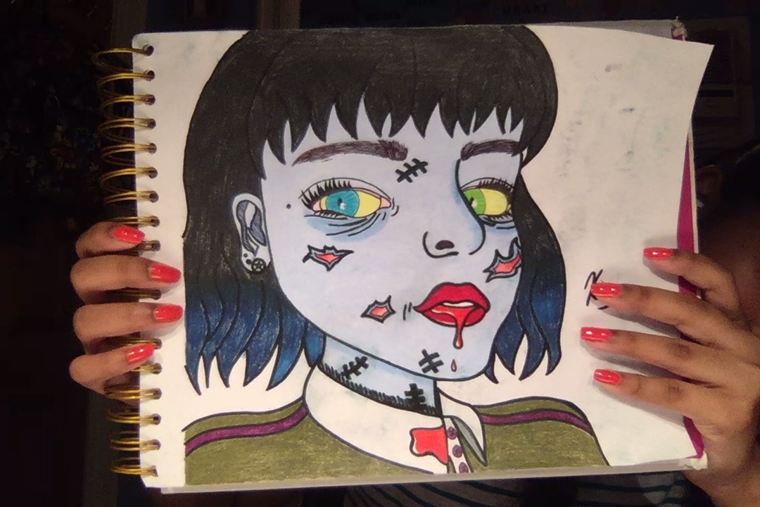 Zombie girl drawing