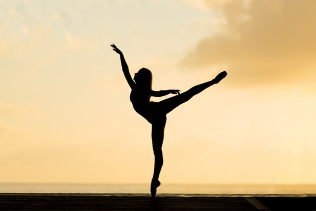 silhouette of a girl dancing