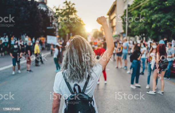 women marching