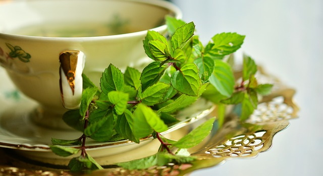 cup of tea with leaves