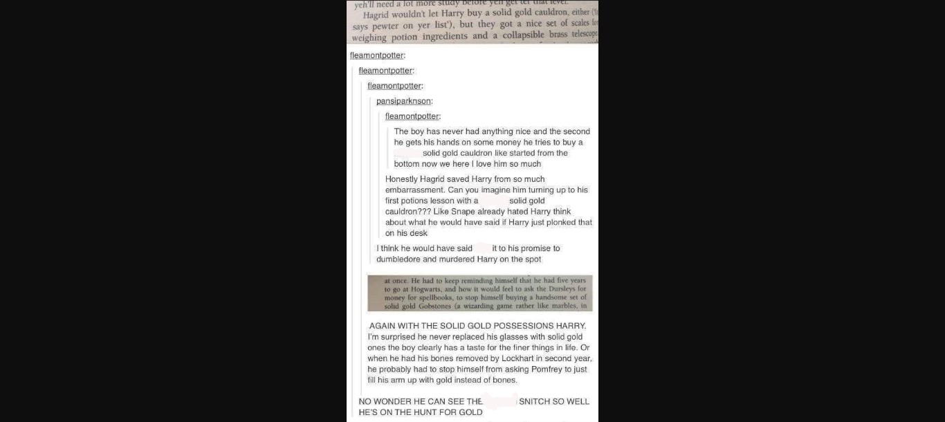 Harry's obsession with gold