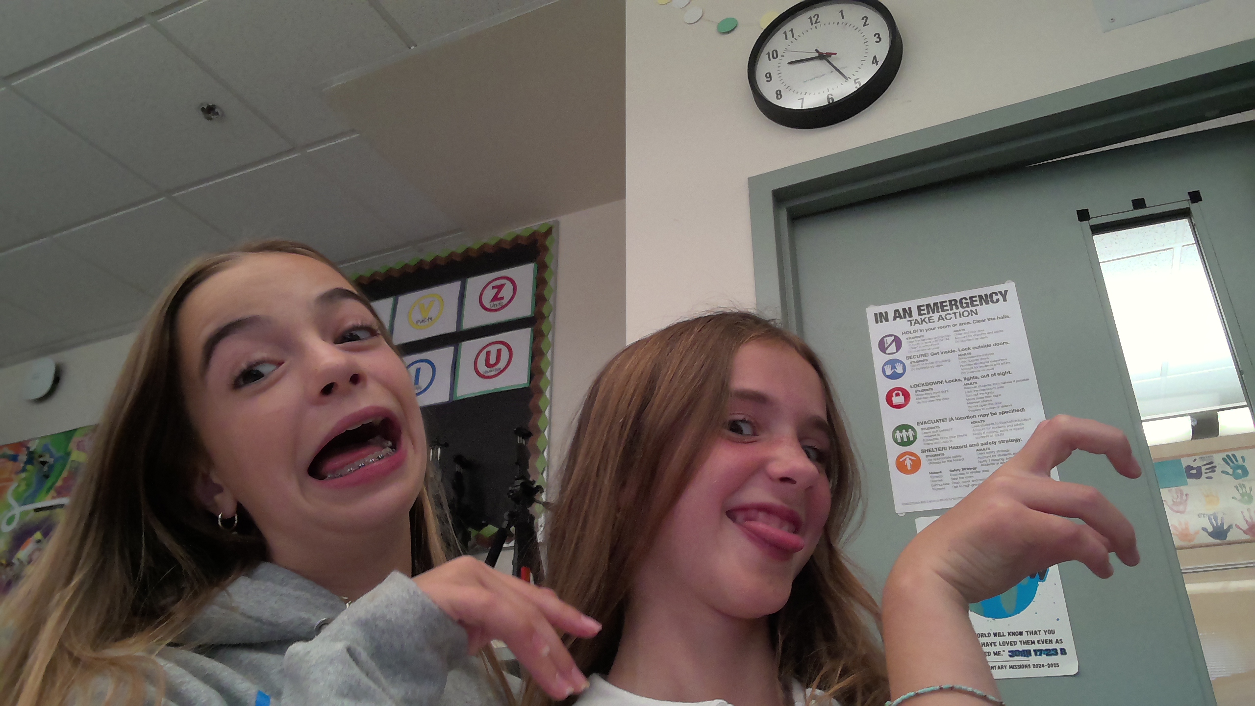 Elena and Lucy being silly