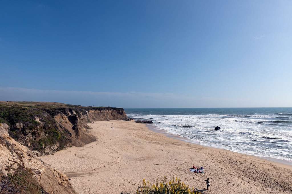 View of Half Moon Bay Beach on a sunny day