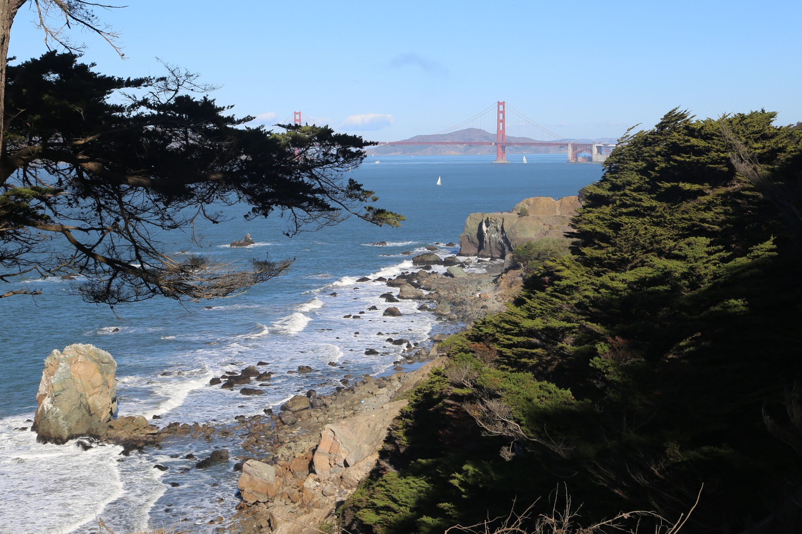 View of Golden Gate Bridge from Lands End trail