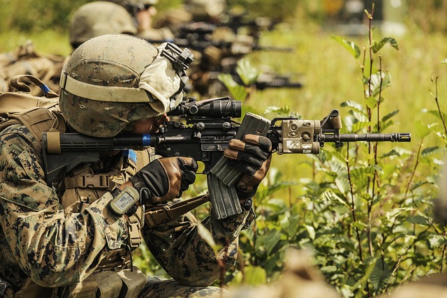 marine in battle