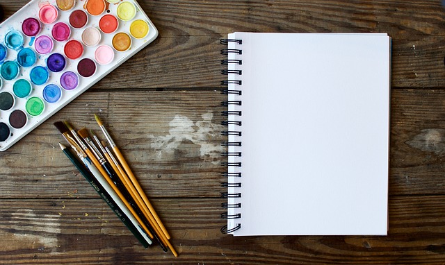 Paint and notebook