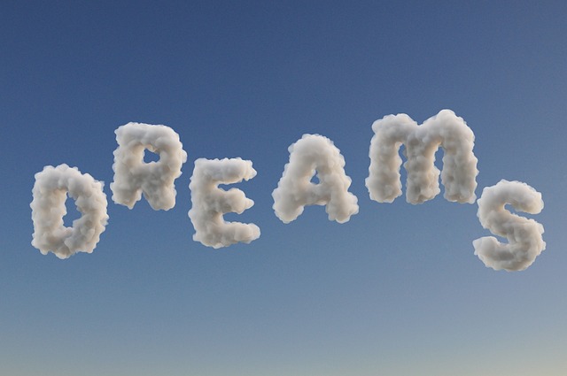 Clouds forming the words dream