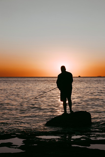A picture of someone fishing