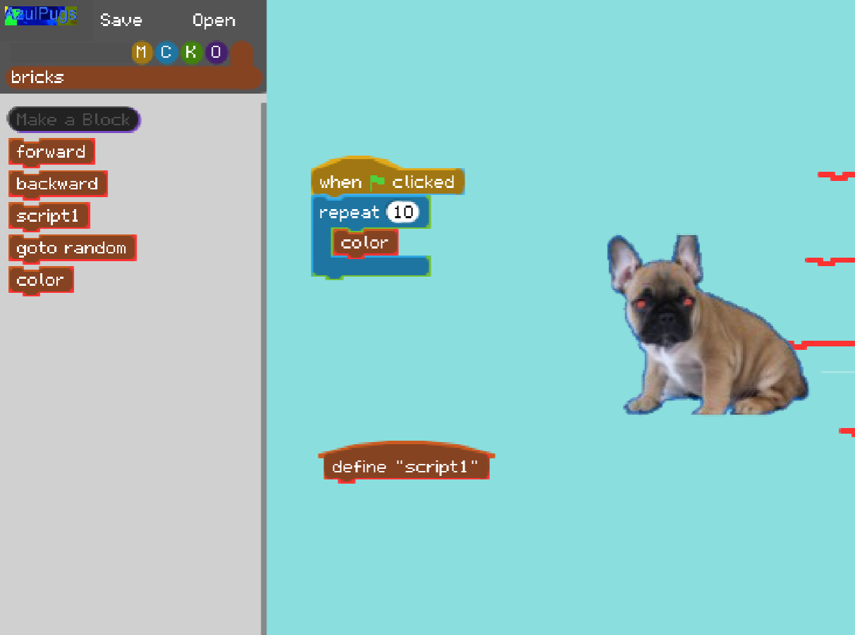 Repeated colors.pugbriks