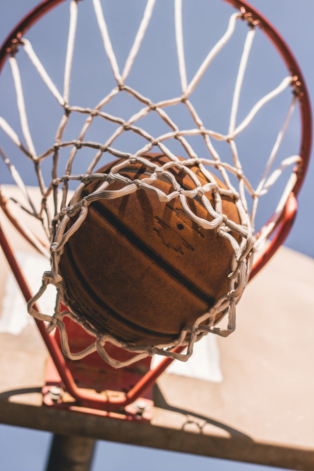 basketball hoop from below