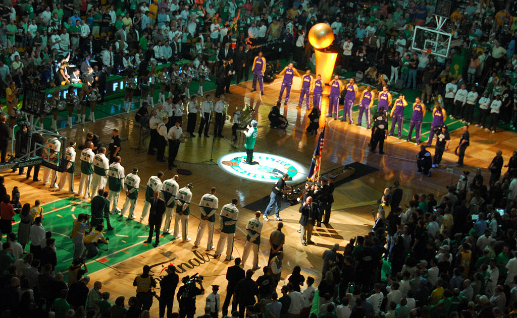 Picture of the Lakers vs Celtics
