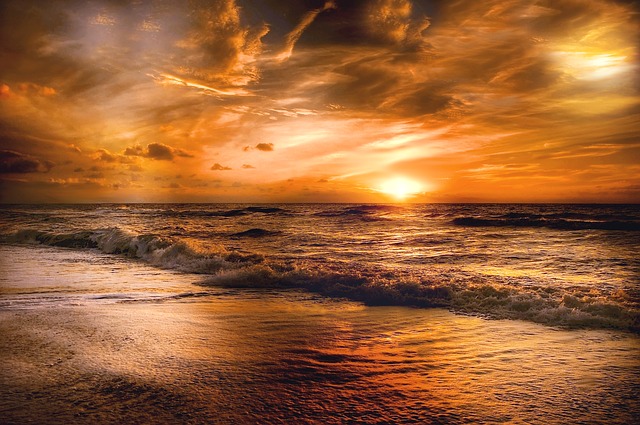 ocean sunset beach
