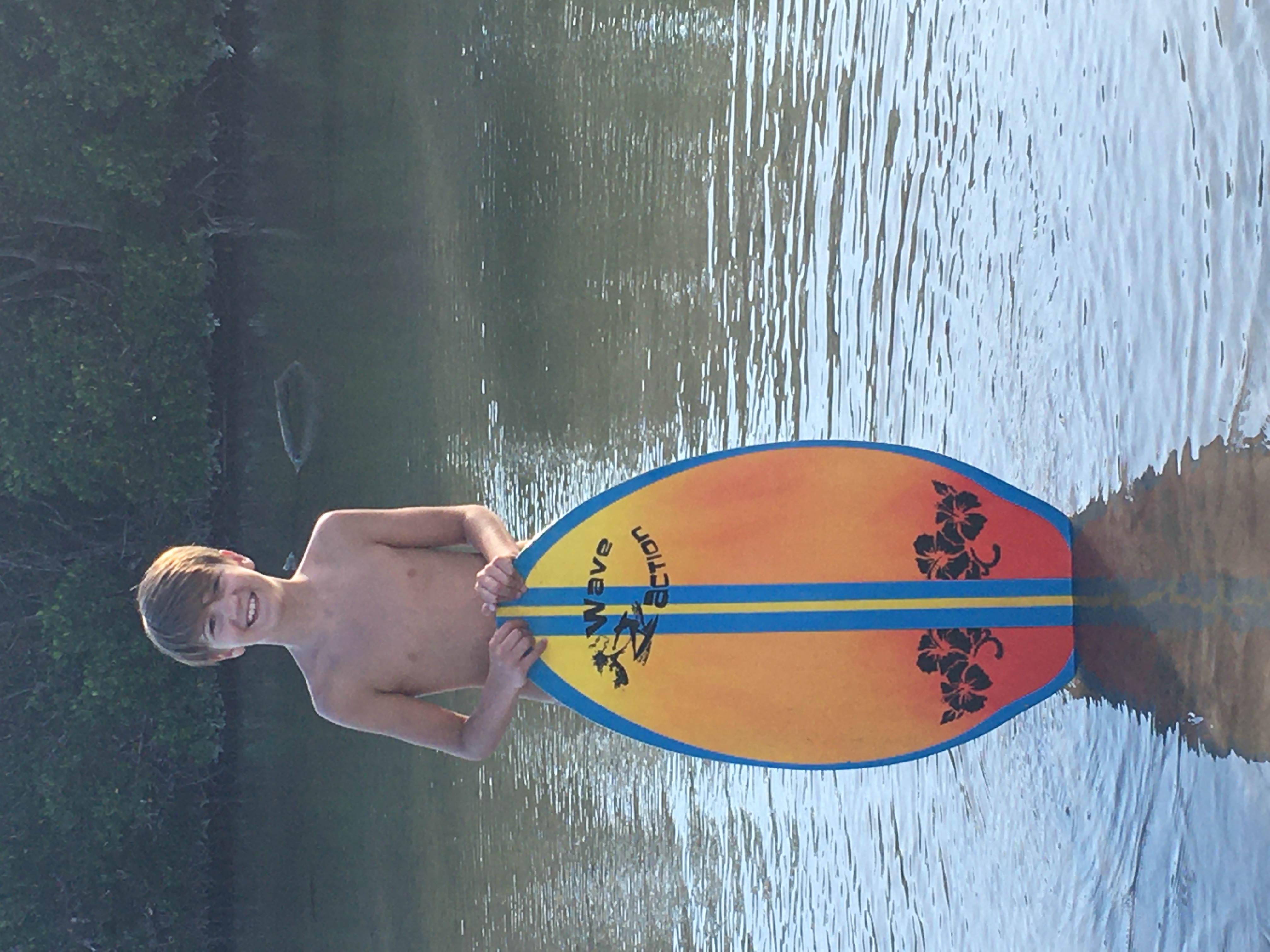 Me about to skim board