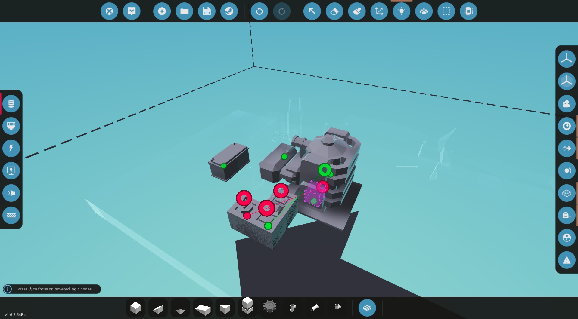 An engine attached to a starter key