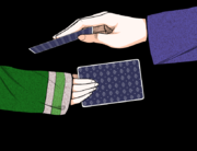 Sou & kanna exchanging cards