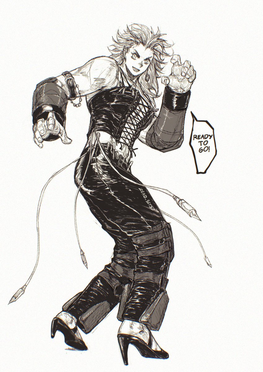  tall big woman wearing a two-pieces latex dress, with hight heels and a confident smile