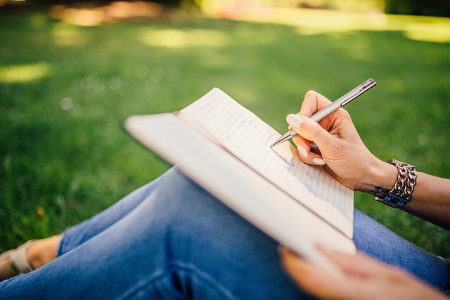 hand writng in a notebook