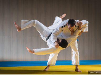 Two people Grappling